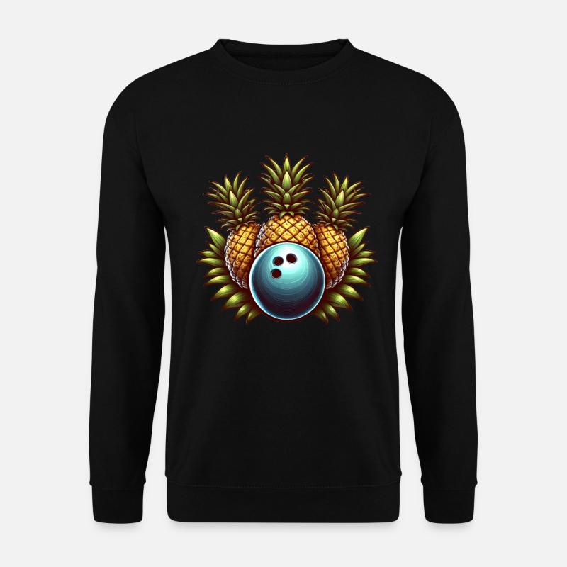 Tropical bowling ball and pineapple - Unisex Sweatshirt - black