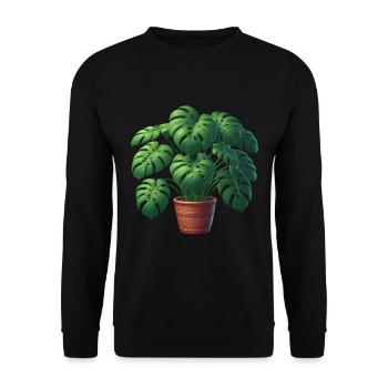 Beautiful Monstera Plant - Unisex Sweatshirt - black - Front - Alina (178cm) & Michal (187cm)