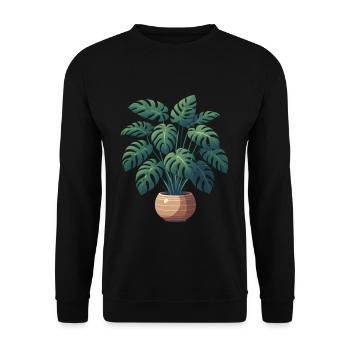 Beautiful Monstera Plant - Unisex Sweatshirt - black - Front - Alina (178cm) & Michal (187cm)