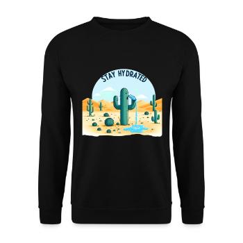 Hydrating cactus in the desert - Unisex Sweatshirt - black - Front - Alina (178cm) & Michal (187cm)