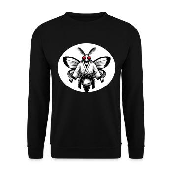 Karate Moth with Black Belt - Unisex Sweatshirt - black - Front - Alina (178cm) & Michal (187cm)