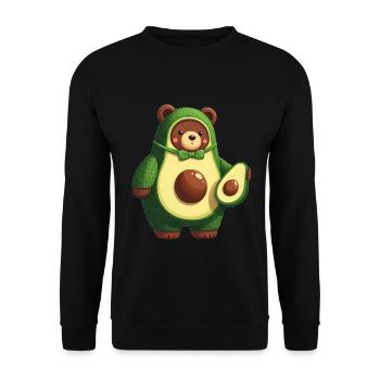 Avocado-Bär - Fruchtige Tierkostüme - Unisex Pullover - Schwarz - Vorne - Alina (178cm) & Michal (187cm)