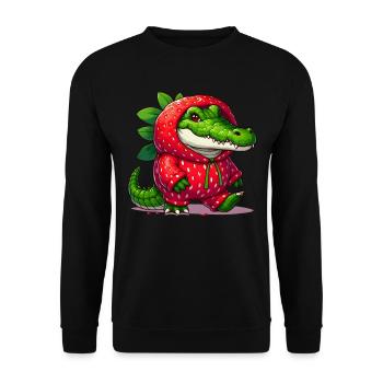 Crocodile en costume de fraise - Sweat-shirt Unisexe - noir - Devant - Alina (178cm) & Michal (187cm)