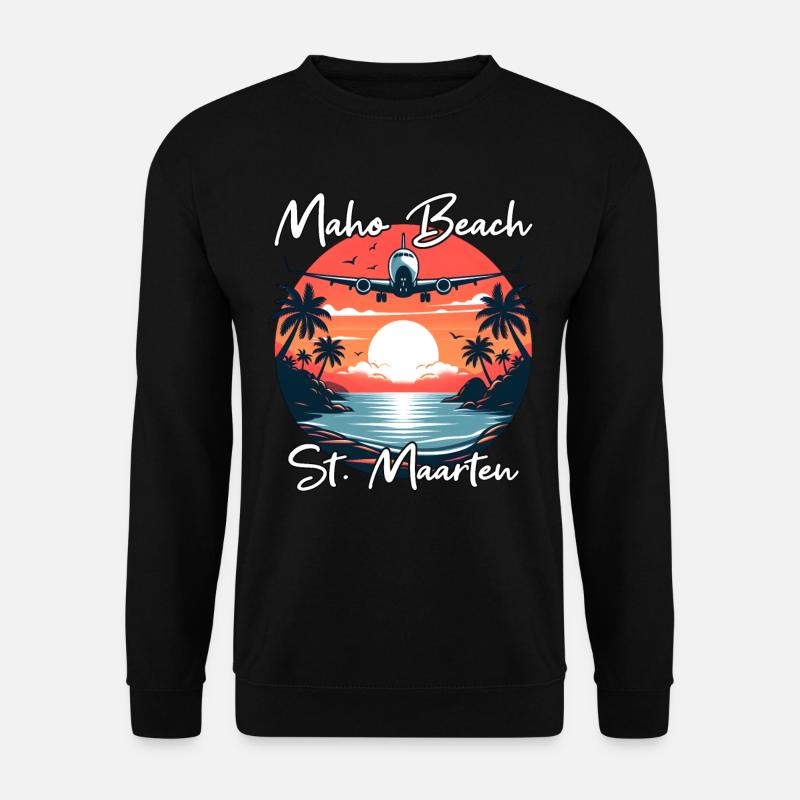 Flugzeug-Show über Maho Beach - Unisex Pullover - Schwarz