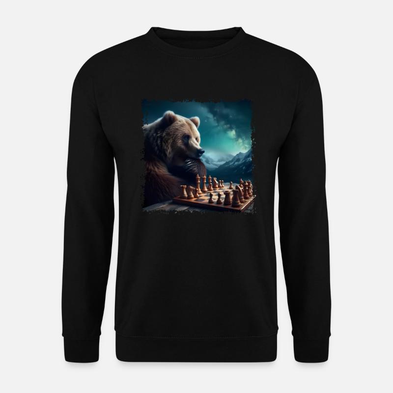 Ours jouant aux échecs - Sweat-shirt Unisexe - noir