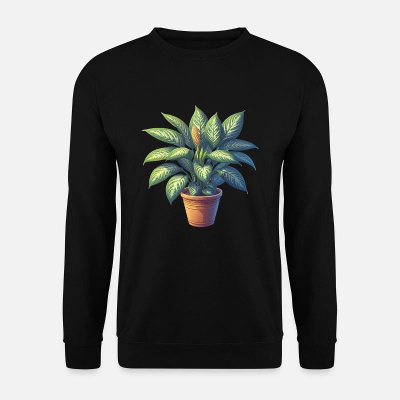 Dieffenbachia-Pflanze im Topf - Unisex Pullover - Schwarz