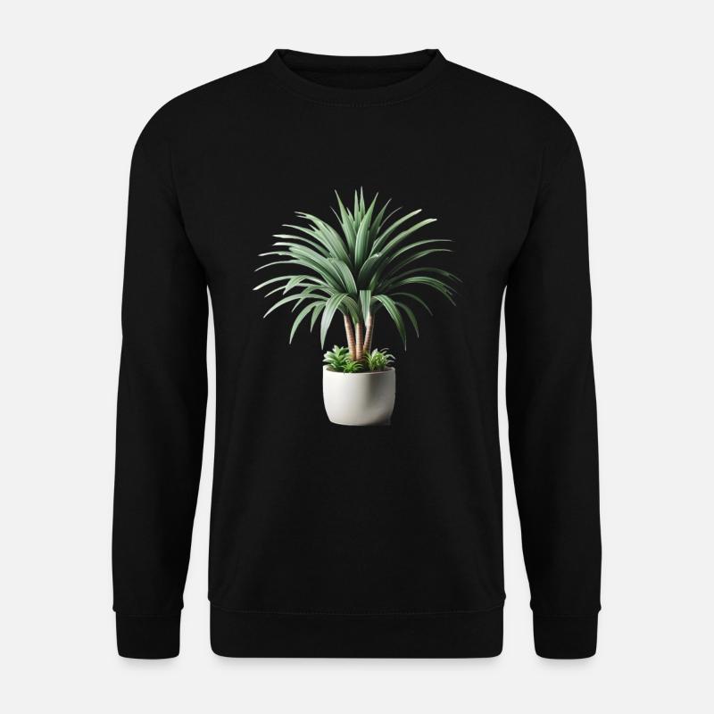 Dracaena plant in pot - Unisex Sweatshirt - black
