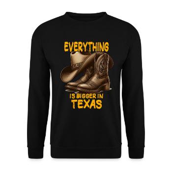 Grandes chaussures de cow-boy et chapeau - Sweat-shirt Unisexe - noir - Devant - Alina (178cm) & Michal (187cm)