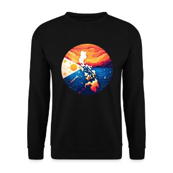 Sunset over the Philippines - Unisex Sweatshirt - black - Front - Alina (178cm) & Michal (187cm)