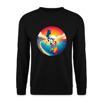 Sunset over the Philippines - Unisex Sweatshirt - black - Front - Alina (178cm) & Michal (187cm)
