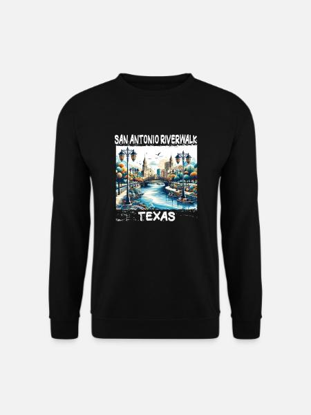 San Antonio Riverwalk, Texas - Unisex Sweatshirt - black