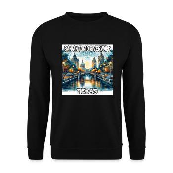 San Antonio Riverwalk, Texas - Unisex Sweatshirt - black - Front - Alina (178cm) & Michal (187cm)