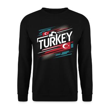 Turquie Cadeau Turquie Football Europe Turquie - Sweat-shirt Unisexe - noir - Devant - Alina (178cm) & Michal (187cm)