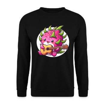 Dragon fruit plays guitar - Unisex Sweatshirt - black - Front - Alina (178cm) & Michal (187cm)
