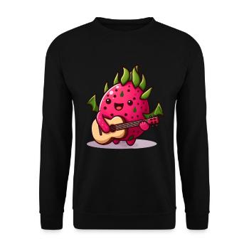 Dragon fruit plays guitar - Unisex Sweatshirt - black - Front - Alina (178cm) & Michal (187cm)