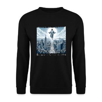 Jesus on New York - Unisex Sweatshirt - black - Front - Alina (178cm) & Michal (187cm)