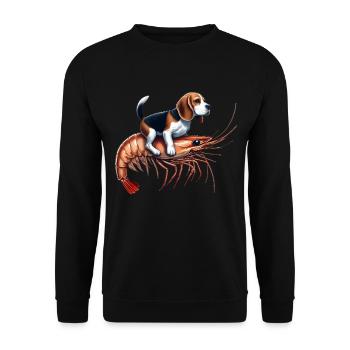 Le beagle se promène sur des crevettes - Sweat-shirt Unisexe - noir - Devant - Alina (178cm) & Michal (187cm)