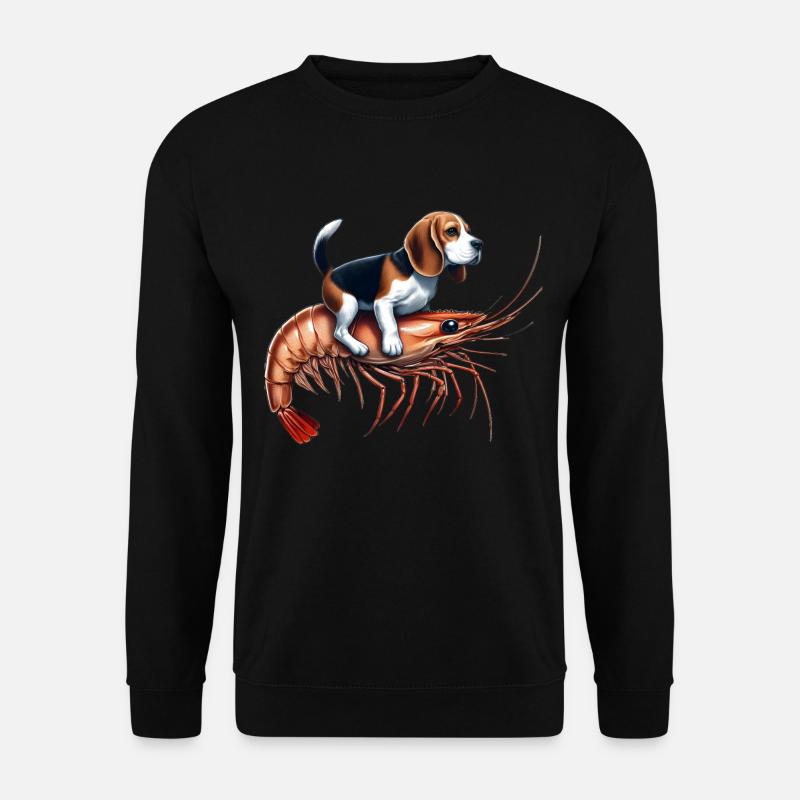 Beagle reitet auf Shrimp - Unisex Pullover - Schwarz