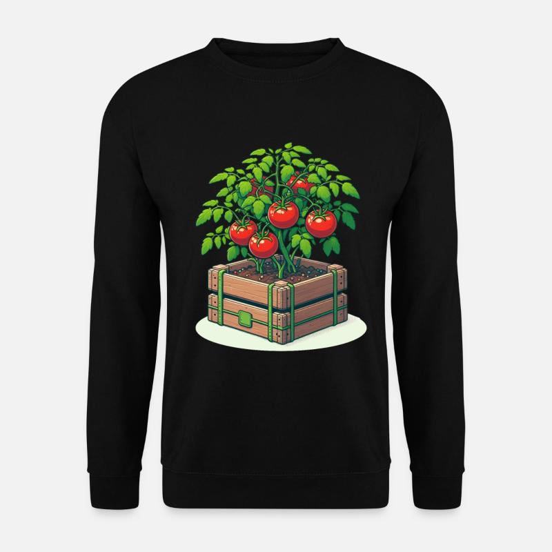 Tomato plant in tomato pot - Unisex Sweatshirt - black