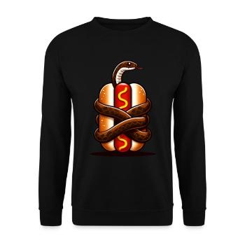 Snake Wrapped Hot Dog - Unisex Sweatshirt - black - Front - Alina (178cm) & Michal (187cm)