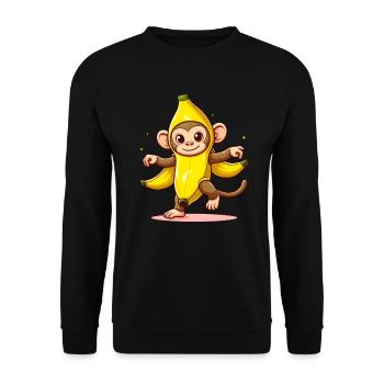 Banana Monkey - Unisex Sweatshirt - black - Front - Alina (178cm) & Michal (187cm)