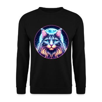 Chat Maine Coon - Sweat-shirt Unisexe - noir - Devant - Alina (178cm) & Michal (187cm)