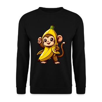 Banana Monkey - Unisex Sweatshirt - black - Front - Alina (178cm) & Michal (187cm)