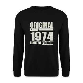 Original depuis 1974 Anniversaire 50 ans - Sweat-shirt Unisexe - noir - Devant - Alina (178cm) & Michal (187cm)
