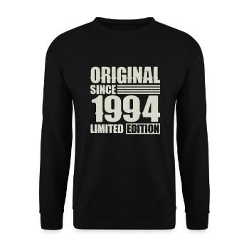 Original depuis 1994 Anniversaire 30 ans - Sweat-shirt Unisexe - noir - Devant - Alina (178cm) & Michal (187cm)