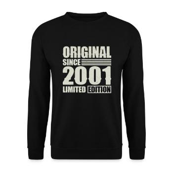 Original since 2001 Birthday 23 years - Unisex Sweatshirt - black - Front - Alina (178cm) & Michal (187cm)