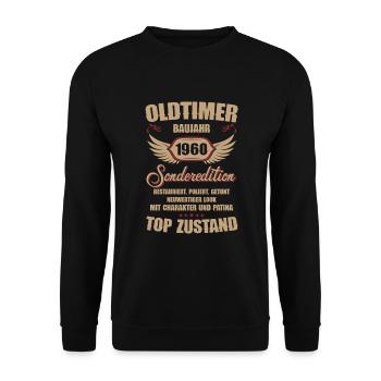 64th Birthday 64 Years Classic Car Gift 1960 - Unisex Sweatshirt - black - Front - Alina (178cm) & Michal (187cm)