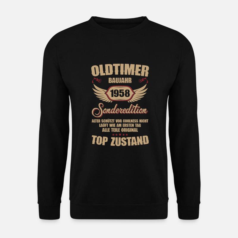 66. Geburtstag 66 Jahre Oldtimer Geschenk 1958 - Unisex Pullover - Schwarz
