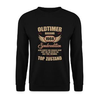 56th Birthday 56 Years Classic Car Gift 1968 - Unisex Sweatshirt - black - Front - Alina (178cm) & Michal (187cm)