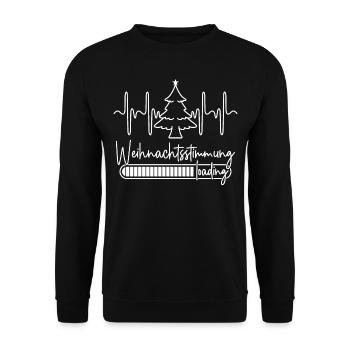 Weihnachtsstimmung loading - Unisex Pullover - Schwarz - Vorne - Alina (178cm) & Michal (187cm)