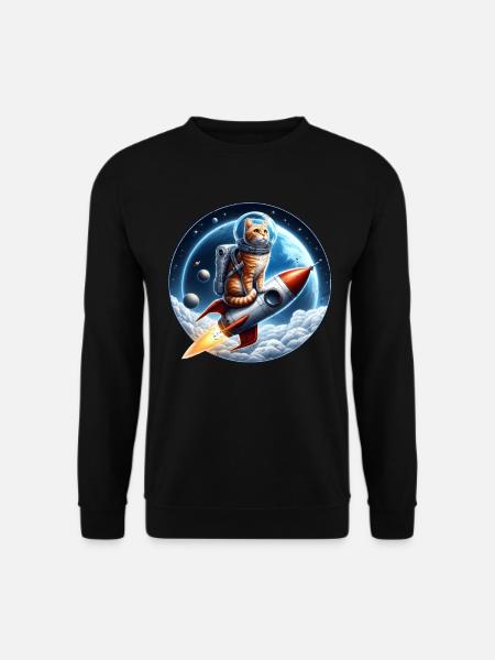 Astronaut Cat - Unisex Sweatshirt - black