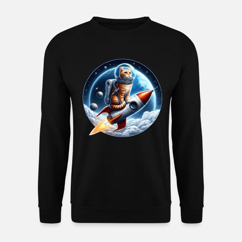Astronaut Cat - Unisex Sweatshirt - black