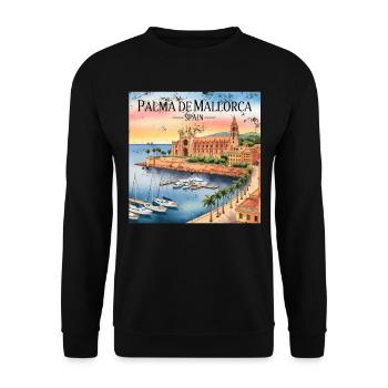 Palma de Mallorca - Unisex Sweatshirt - black - Front - Alina (178cm) & Michal (187cm)