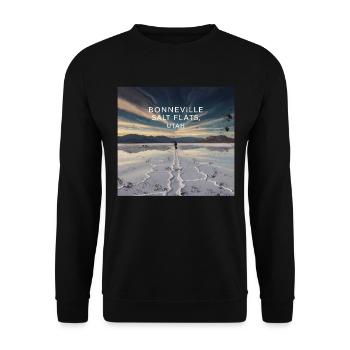 Bonneville Salt Flats Utah - Unisex Pullover - Schwarz - Vorne - Alina (178cm) & Michal (187cm)