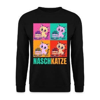 Gâteau pour chat dent sucrée Gâteau Snacking Pâtisserie Sucré - Sweat-shirt Unisexe - noir - Devant - Alina (178cm) & Michal (187cm)