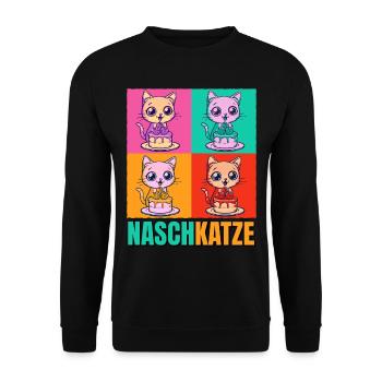 Gâteau pour chat dent sucrée Gâteau Snacking Pâtisserie Sucré - Sweat-shirt Unisexe - noir - Devant - Alina (178cm) & Michal (187cm)