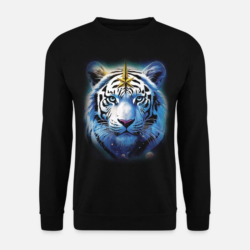 BLUE TIGER TRIBAL NATURE ÈSPRIT NATURE - Unisex Pullover - Schwarz