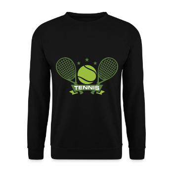 tennis tennis racket tennis ball tennis court tenn - Unisex Pullover - Schwarz - Vorne - Alina (178cm) & Michal (187cm)