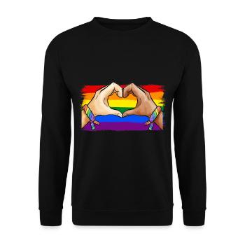 Journée mondiale des réfugiés Droits de l'homme Lutte contre le racisme E. - Sweat-shirt Unisexe - noir - Devant - Alina (178cm) & Michal (187cm)