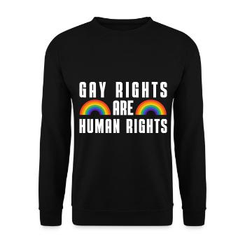 Rainbow Human Rights Gay Pride Gift LGBT - Sweat-shirt Unisexe - noir - Devant - Alina (178cm) & Michal (187cm)