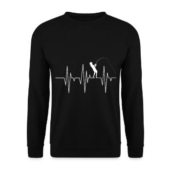 Angler Trout Fishing - Unisex Sweatshirt - black - Front - Alina (178cm) & Michal (187cm)