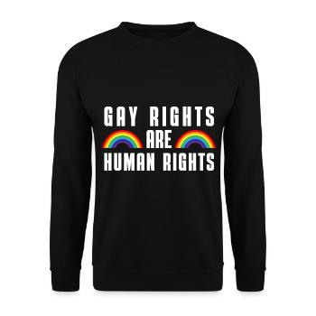 Human Rights Rainbow Gift Queer LGBT - Unisex Sweatshirt - black - Front - Alina (178cm) & Michal (187cm)