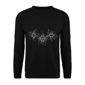 microcontrôleur - Sweat-shirt Unisexe - noir - Devant - Alina (178cm) & Michal (187cm)