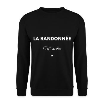La randonnée c’est la vie - Sweat-shirt Unisexe - noir - Devant - Alina (178cm) & Michal (187cm)