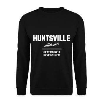Koordinaten Von Huntsville Alabama - Unisex Pullover - Schwarz - Vorne - Alina (178cm) & Michal (187cm)