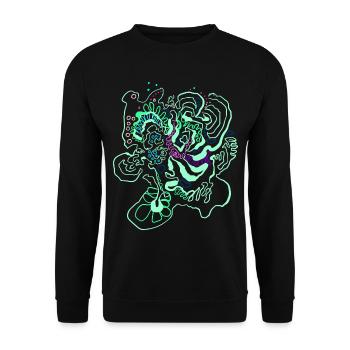 Carte de corail / Motif floral - Sweat-shirt Unisexe - noir - Devant - Alina (178cm) & Michal (187cm)
